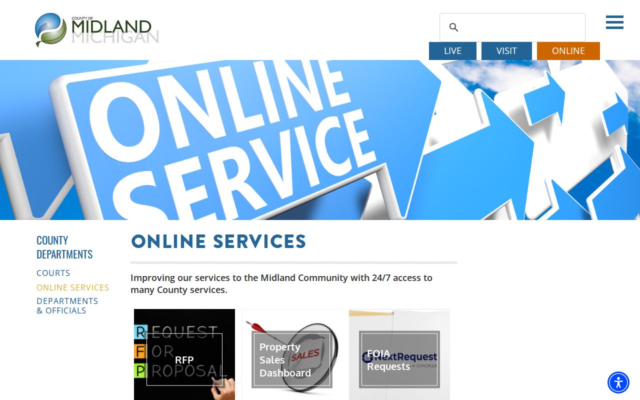 Midland County court calendar online services source