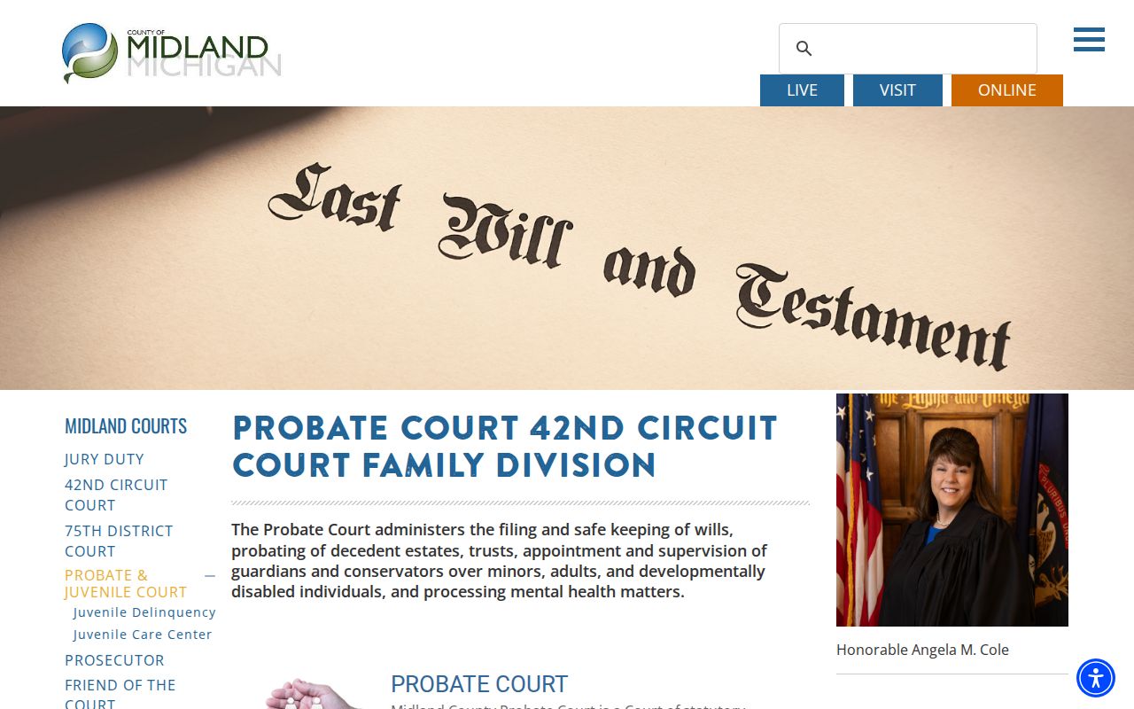 Midland County probate and juvenile court docket records access