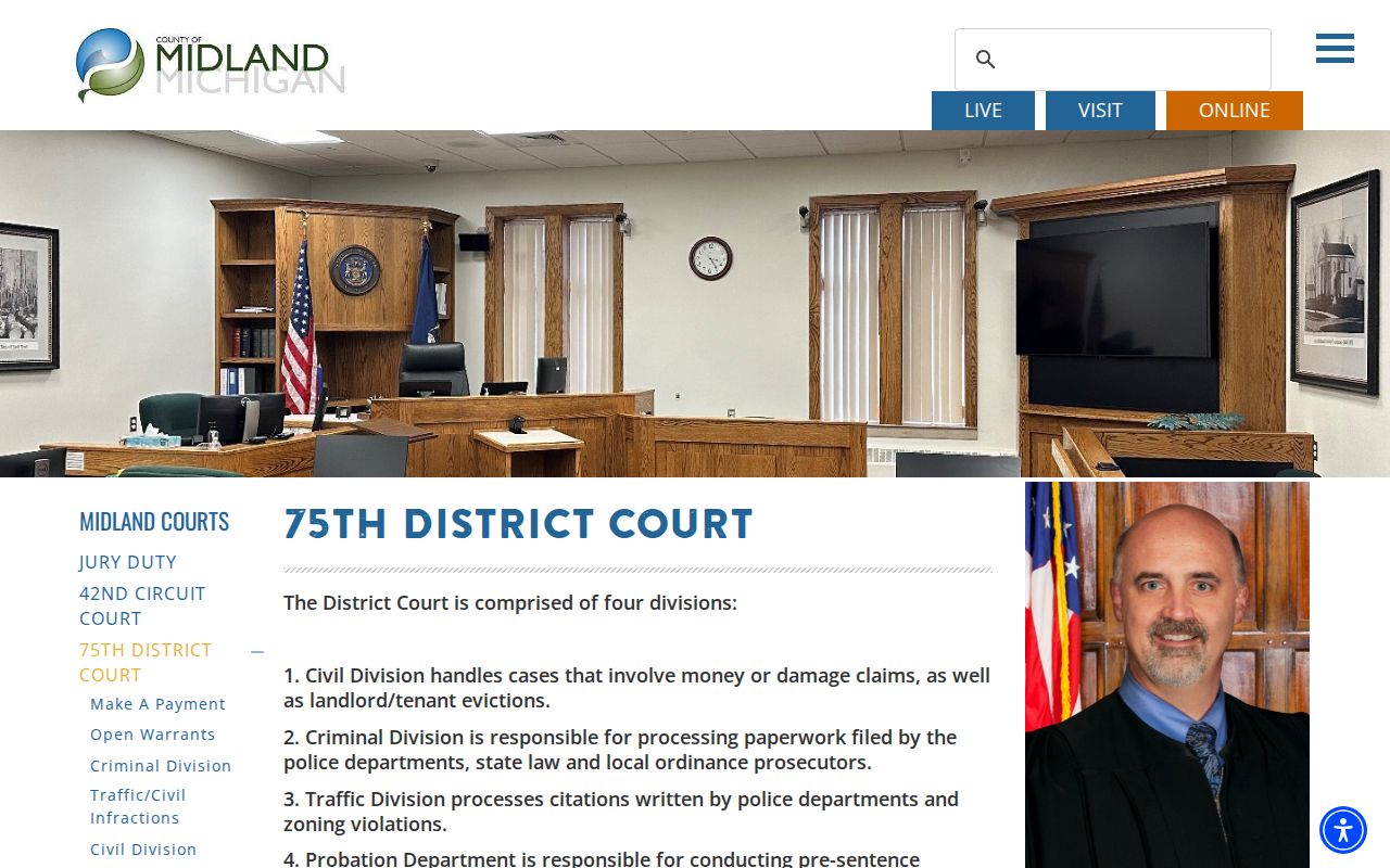 Midland County 75th District Court docket and division information