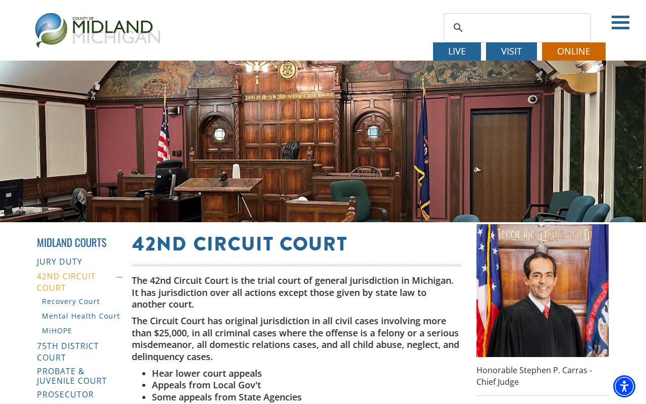 Midland County 42nd Circuit Court docket and clerk information