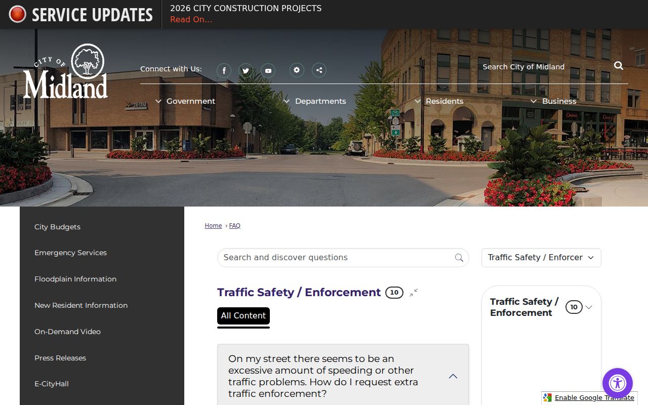 Midland docket search City of Midland traffic and parking record source