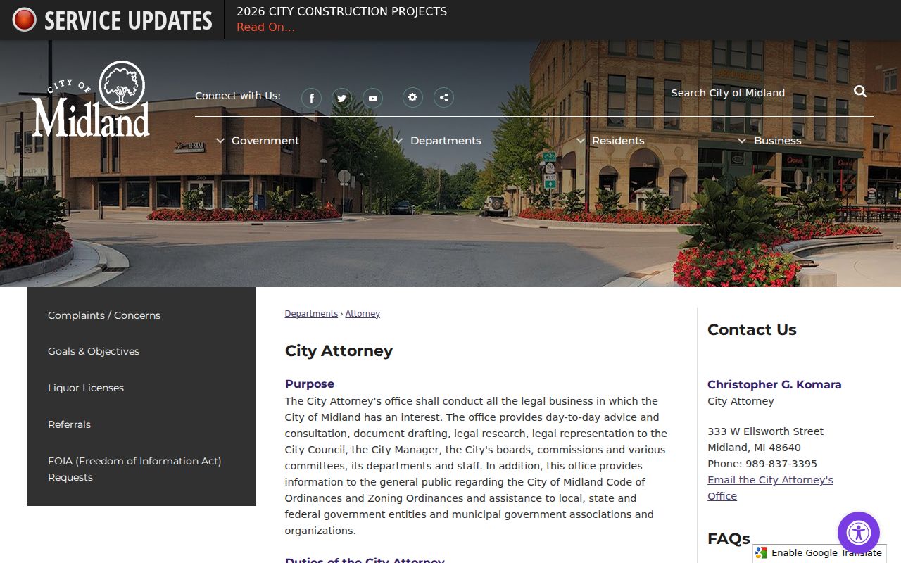 Midland docket search City Attorney and municipal citation record source