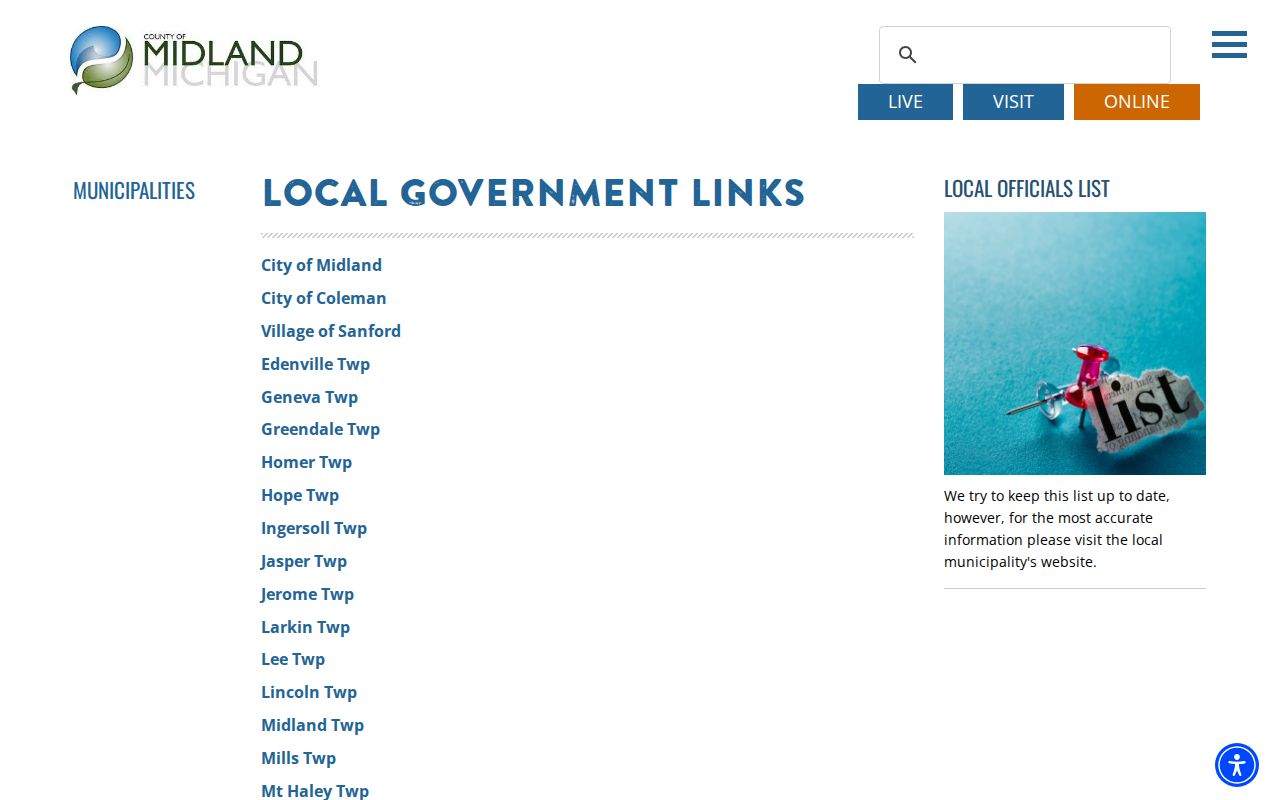 Sanford docket search Midland County municipalities record source