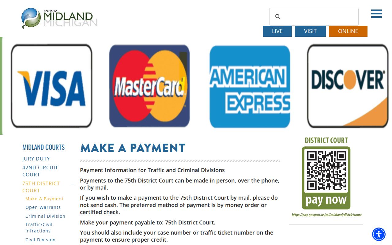 Midland County traffic ticket payment instructions