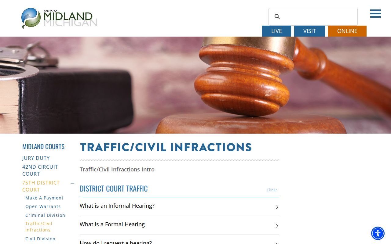 Midland County traffic ticket and court record information